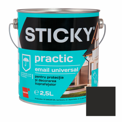 Vopsea Sticky practic negru 2.5L