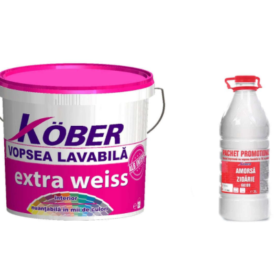 Vopsea lavabila Extraweiss 15L+Amorsa G8109 3L