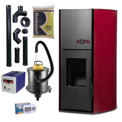 Termosemineu peleti Koph 25KW Fiama ivory+pachet inclus