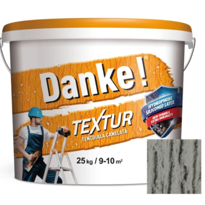 Tencuiala Danke textur gri luminos 25 kg