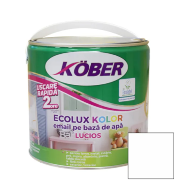 Ecolux kolor lucios alb bz.de apa 2.5L