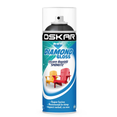 Oskar diamond gloss negru 9005 400ml