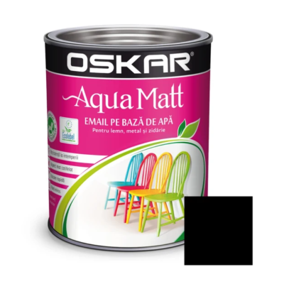 Oskar aqua matt negru minimalist 0.6l
