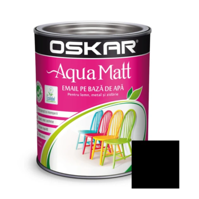 Oskar aqua matt negru minimalist 2.5l