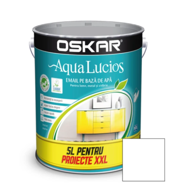 Oskar aqua lucios email alb pur 5 l