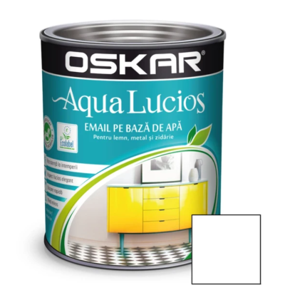 Oskar aqua lucios email alb pur 0.6L